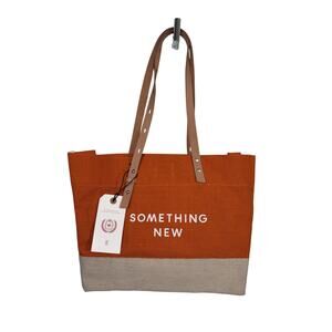 Apolis Global Citizen Shoulder Market Bag One Size Burnt Orange Jute Leather NWT